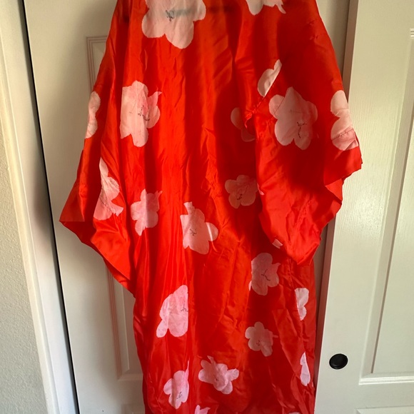 Vintage 1930-40s Red Geisha Floral Kimono - Picture 5 of 5